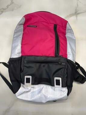 Custom Alcatraz Timbuk2 backpack in hot pink/ silver / black